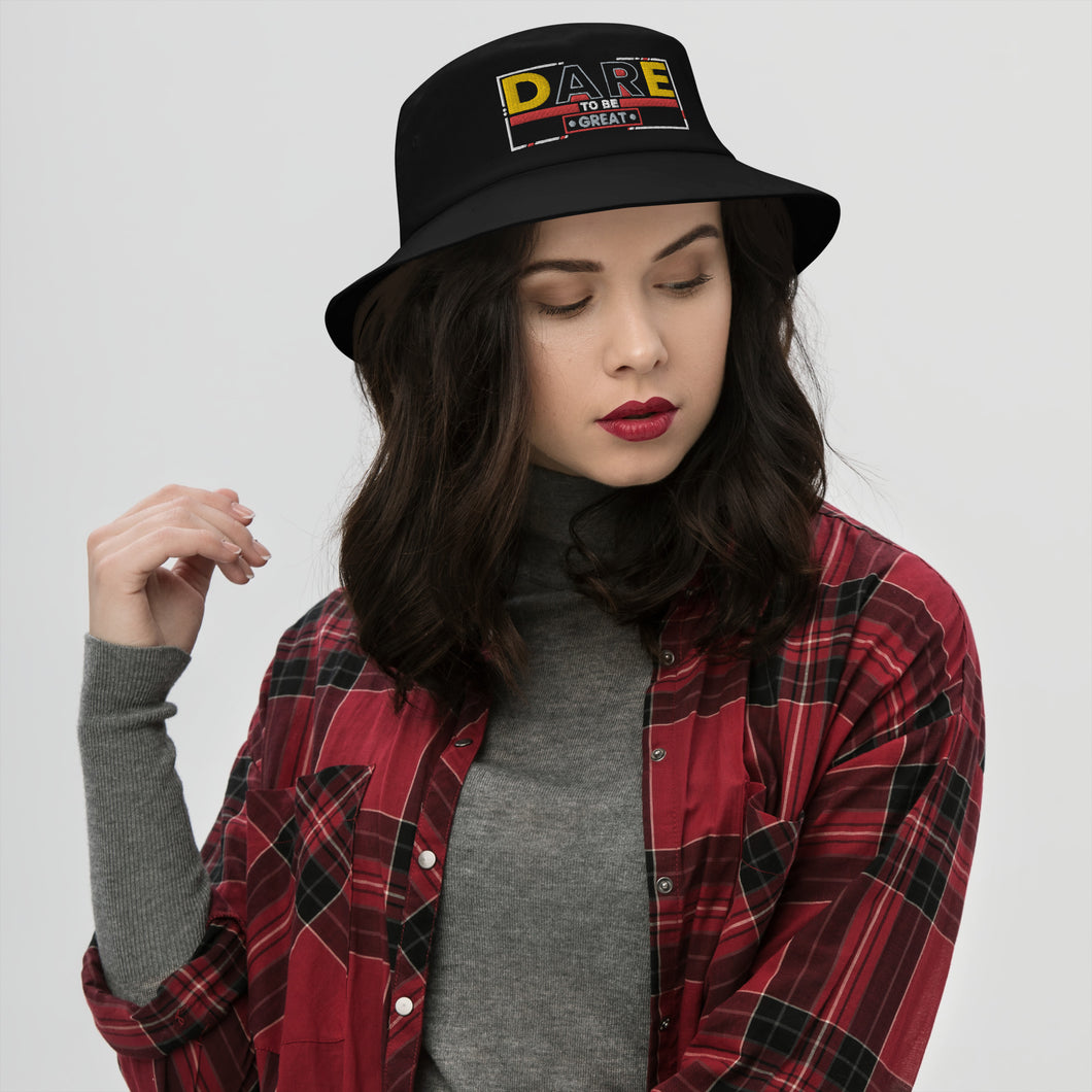 DARE TO BE GREAT Embroidered Bucket Hat
