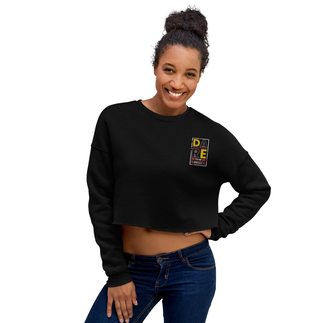 DARE TO BE GREAT Embroidered Crop Sweatshirt